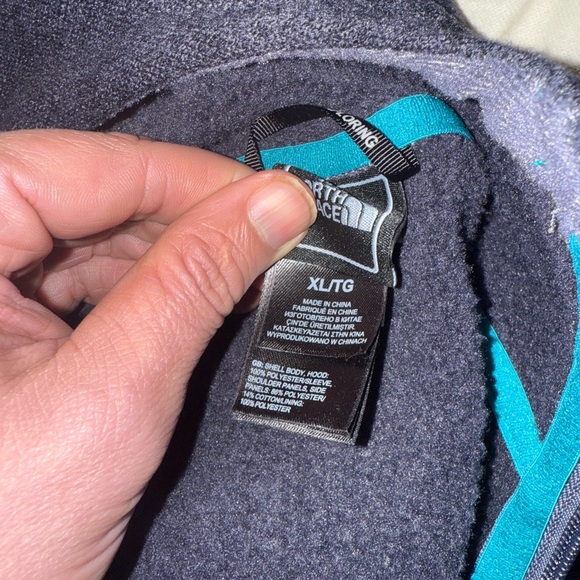 The North Face Charcoal & Lavender Ribbed Sleeve Hooded Zip Jacket - Picture 5 of 5